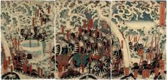 The Loyal Retainers withdraw to Sengaku-ji (<i>Gishi meimei Sengaku-ji hikiage no zu</i> - 義士銘々先岳寺引上之図) 