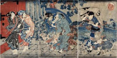<i>Sudden Shower at the Mimeguri Shrine</i> (三囲の夕立) 