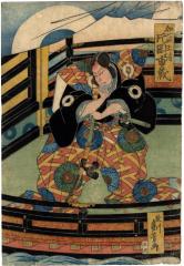 Scene from a kabuki play performed by Kataoka Ichizō I (斤岡市蔵) as Katō Masakiyo (加藤正清)