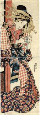 <i>Kakemono</i> of the courtesan Takao of the Miuraya reading a love letter (?)
