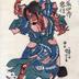 Satō Shirō Tadanobu (佐藤四郎忠信) brandishing a <i>go</i> board [<i>Goban Tadanobu</i> - 碁盤忠信]