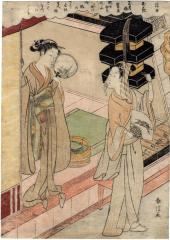 Wild Pinks (寄花): The Rokō girl (<i>Rokō musume</i> - 路考娘, nadeshiko), from the series Beauties of the Floating World Compared to Flowers (<i>Ukiyo bijin yosebana</i> - 浮世美人季) 