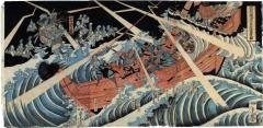 <i>Attack of the Taira Ghosts at Daimotsu Bay</i> (<i>Sesshū Daimotsu no ura Heike onryō arawaruru zu</i> - 摂州大物浦平家怨霊顕る図)
