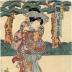 Segawa Kikunojō V (瀬川菊之丞) as an <i>onnagata</i> probably playing Shizuka Gozen with a hand drum covered with the skins of Fox Tadanobu's parents 
