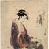 Kisegawa of the Matsubaya House (松葉屋喜瀬川) from the series <i>Six Beautiful Flowers of the Gay Quarters</i> (<i>Chaya Bijin Rokkasen</i> - 青楼美人六歌仙)