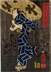 Ichimura Uzaemon XIII in an <i>Evening Shower Among Flowers</i> (<i>Hana no yūdachi</i> - はなの夕立)
