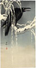 Crow on a snowy bough