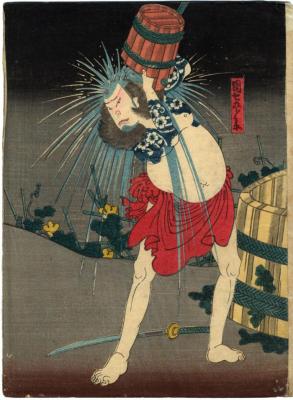 Nakamura Utaemon IV as Danshichi Kurobei (団七九郎兵衛) - left panel of a diptych
