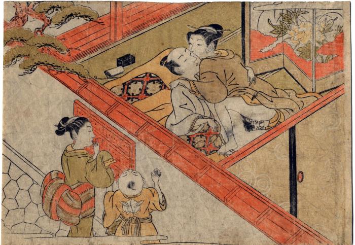Shunga with peeping Toms