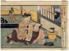An amorous couple possibly by Suzuki Harunobu