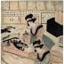 View of the front of the Mieidō [御影堂] Fan Shop - the right-hand panel of a triptych