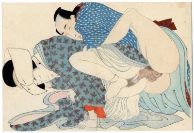 Meiji period <i>shunga</i> after Utamaro - Pulling Komachi, no.5