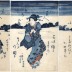 <i>Bijin sorōi</i> (Series of Beauties - 美人そろうい) - three separate <i>aizuri-e</i> in a series