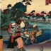 View of Okitsu (<i>Okitsu no zu</i>: 興津ノ図) from the series Fifty-three Stations of the Tōkaidō Road (<i>Tōkaidō gojūsan tsugi no uchi</i>: 東海道五十三次之内)