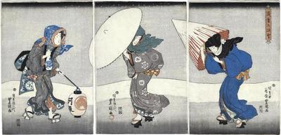 Heavy Snow at Year's End (歳暮の深雪) triptych