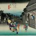 View of Goyu (<i>Goyu no zu</i>: 御油之図) from the series Fifty-three Stations of the Tōkaidō Road (<i>Tōkaidō gojūsan tsugi no uchi</i>: 東海道五十三次之内)