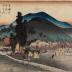 View of Ishiyakushi (<i>Ishiyakushi</i>: 石薬師ノ図) from the series Fifty-three Stations of the Tōkaidō Road (<i>Tōkaidō gojūsan tsugi no uchi</i>: 東海道五十三次之内)