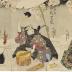  Nakamura Shikan II (中村芝翫) in the role of Shin-chūnagon Tomomori (新中納言知盛) in the play <i>Yoshitsune Sembon-zakura</i> (碁盤忠信雪黒石ご) - center panel of a triptych