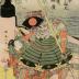 Onzōshi Ushiwakamaru (御曹子.牛若丸), the young Yoshitsune, and Musashibō Benkei at the beginning of their struggle on Gojō Bridge [五条橋]