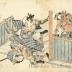 Mega Magosaburō Nagamune [妻鹿孫三郎長宗] at Battle of Tōji [束寺] number 3 (三 in the lower right) - from an untitled warrior series by Okumura Masanobu