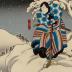 Arashi Rikan II (嵐璃寛) as Kowari Dennai (小割伝内) / Miyamoto Musashi in the play 'Honobonoto Ura no Asagiri' (Daybreak hidden on the bay by morning fog) - [仏暁浦朝霧]