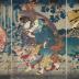 Woman carrying umbrellas and a child running during a <i>Sudden shower at the Mimeguri Shrine</i> (三囲の夕立) 