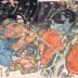 Watanabe no Tsuna [渡邉綱] struggles with the Ibaraki demon (茨鬼) at Modori Bridge (<i>Ibaraki no oni; Modoribashi Tsuna henge ni au</i> - 戻橋綱逢変化)