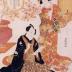 3 figures in an actor's debut (役者地顔見たて) from the series <i>The Floating World Chūshingura</i> (<i>Ukiyo Chūshingura</i> - 浮世忠臣蔵) - the second act (二段目)