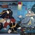 Iwai Kumesaburō III on the right as Shiranui Daijin (白縫大尽) and Asao Yoroku II on the left as  魔耶助 from the series <i>8 Views of Shiranui</i> (<i>Shiranui hakkei no uchi</i> - 白縫八景之内) - a <i>mitate</i>