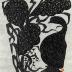 Irises stencil print from a set of 12 entitled 'Egoyomi Calendar Pictures' (絵暦拾弐帖)