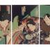 Ichikawa Udanji I (市川右團次) on the right and Sawamura Tanosuke III (沢村田之助) on the left as Kiyohime (清姫) 