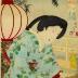 Bijin with an umbrella watching a bird in flight from the series <i>Annual Events and Customs in the Capital</i> (<i>Azuma fūzoku nenjū gyōji</i> - 東風俗年中行事) - the 4th Month (四月)