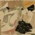 <i>Shunga</i> of a couple on a balcony engaged in sex from <i>Koshoku zue juni-ko</i> (好色図会十二候) or 'Erotic Pictures for the 12 Months'