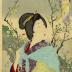 Bijin with an umbrella watching a bird in flight from the series <i>Annual Events and Customs in the Capital</i> (<i>Azuma fūzoku nenjū gyōji</i> - 東風俗年中行事) - the 4th Month (四月)