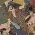 Satō Shirō Tadanobu (佐藤四郎忠信) brandishing a <i>go</i> board [<i>Goban Tadanobu</i> - 碁盤忠信]