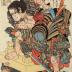 Satō Shirō Tadanobu (佐藤四郎忠信) brandishing a <i>go</i> board [<i>Goban Tadanobu</i> - 碁盤忠信]