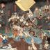 Satō Shirō Tadanobu (佐藤四郎忠信) brandishing a <i>go</i> board [<i>Goban Tadanobu</i> - 碁盤忠信]