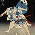 Ichikawa Ebijūrō II (市川鰕十郎) as Horiguchi Manemon (堀口万右衛門) - the right-hand panel of a triptych from the play <i>Sao no uta Kizugawa hakkei</i> ('Song of the boat pole: Eight views of the Kizu River' - 棹歌木津川八景) 
