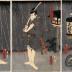 An actor, Ichikawa Ichizō III?, in the role of Nagoya Sanzaburō (名古屋山三郎) in key block or <i>tameshizuri-e</i> for the play <i>Keisei Toyama Zakura</i> (京成 富山 桜)
