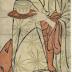 A tea house waitress in front of an <i>oyasumi-dokoro</i> (御休所)  at the Sansha Daigongen (三社大権現) shrine
