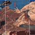 <i>The Sumō Bout at Akazawa Mountain</i> (<i>Akazawa ōzumō</i> - 赤澤山大相撲) with Kawazo Saburō Sukeyasu (河津三郎祐親) on the right and Matano Gorō Kagehisa (股野五郎景久) on the left