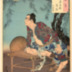 Shi Jin, the Nine Dragons (Kyūmonryū Shishin - 九紋龍支) struggling with the robber Chōkanko Chintatsu from the series <i>Mirror of Heroes of the Shuihuzhuan</i> (<i>Suikoden gōketsu kagami</i> - 水滸傳豪傑鏡)