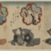 Nakamura Tamashichi I [中村玉七] greeting the audience, with memorial portrait of Nakamura Utaemon IV [中村歌右衛門]