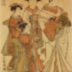Dressed in white in the eight month (<i>Hachigatsu shiromuku</i>): Michiharu (道はる) of the Tsutaya (蔦屋内) from the series <i>Models for Fashion: New Year Designs as Fresh as Young Leaves</i> (<i>Hinagata wakana no hatsu moyō</i> - 雛形若菜の初模様)  