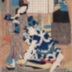 Nakamura Fukusuke I representing the 3rd and 4th months of the year: "March, the Doll Festival, and April, a Bonito Seller (鰹売)" - A Parody of the Twelve Months (<i>Mitate ju ni kagetsu nouchi</i> 見立十二ヶ月ノ内)