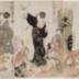 <i>7 Imaginary Chinese Creatures</i> (<i>shōjō</i>)<i> in a Drunken State</i> (<i>Shichi-nin shōjō zuburoku no zu</i> - 七人猩々酩酊之図) - left panel of a triptych