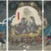 At Hell Valley on Mount Tate in Etchū Province, Nikushi Dōjin demonstrates a battle of frogs and teaches magic to the two comrades Yoshikado and Iga Ju (<i>Etchū Tateyama no Jigokudani ni Nikushi Dōjin kawazu kassen no ki o arawashi Yoshikado Iga Ju no ryōyū</i>) 