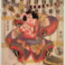 Ichikawa Omezō I as Yanone Gorō [矢の根五郎] in the lower right - the Weaver Maiden and the Ox Herder are in the  circle in the upper left