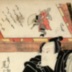 Ichimura Takenojō V (市村竹之丞) as both Monju's Monkey (<i>Monjuzaru</i> - 文殊猿) and a Girl on the Road to Edo (<i>Kaidō kudari</i> - 街道下り) from an untitled series of Auspicious Plays (<i>Kotobuki kyōgen</i>) 