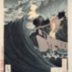 Yoshitsune's ship attacked by ghosts of the Taira warriors at Daimotsu Bay - 大物浦平家の亡霊